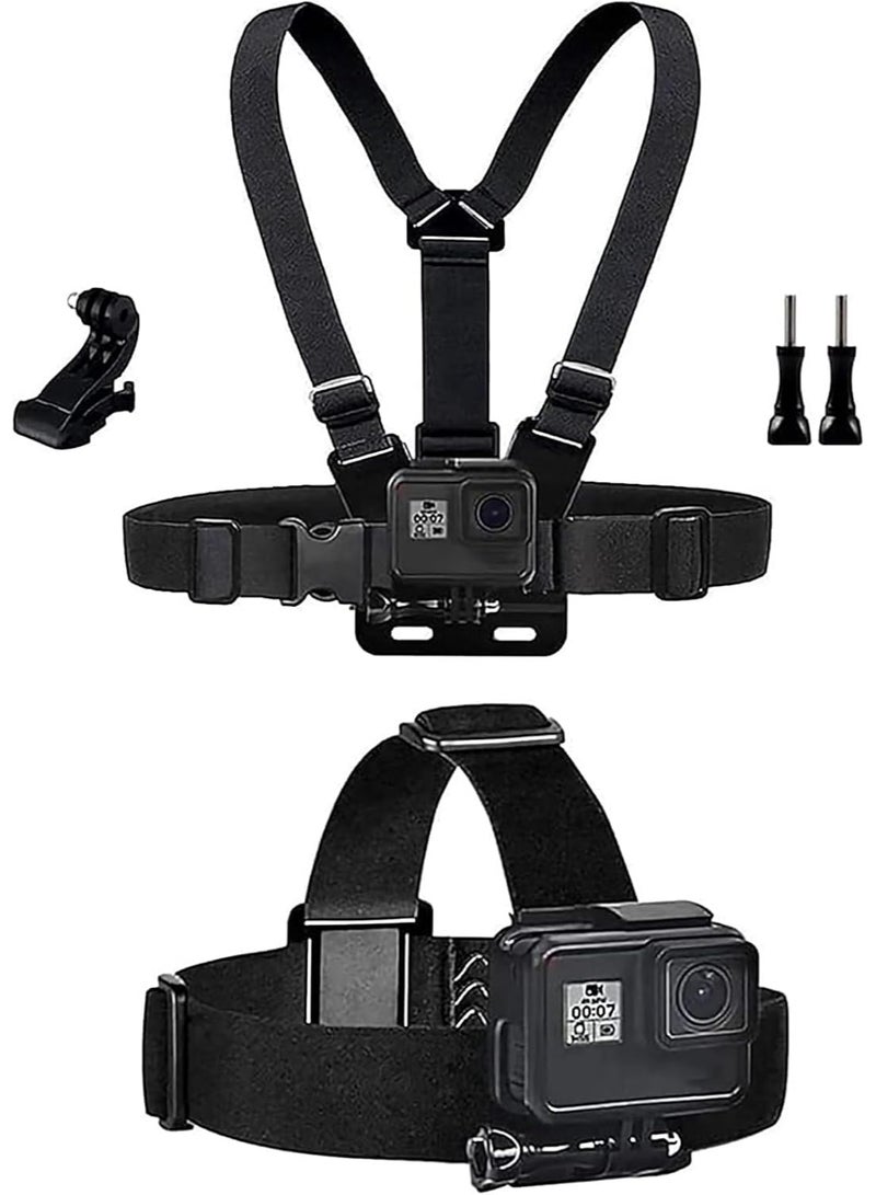 Bukela حزام تثبيت الرأس وحزام تثبيت الصدر سترة تشيستي لكاميرا الحركة متوافق مع GoPro Hero 13,12,11,10,9,8,Max,Go Pro Hero 7,6,5,4, Session,3+,3,Hero (2018),Fusion,DJI Osmo - Image 1